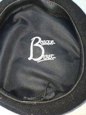 Vintage Basque Beret XL Black Wool