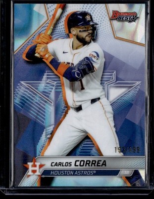 CARLOS CORREA 2025 BOWMAN'S BEST AQUA LAVA REFRACTOR 193/199 HOUSTON ASTROS #50