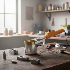 Compact 300W Lead Melting Pot for Hobbyists - Includes Insulation Rack  Gloves