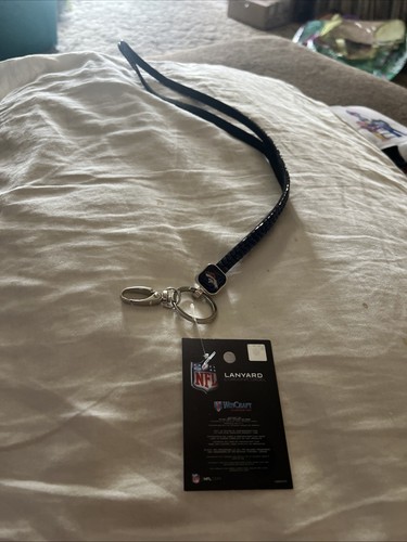 Denver Broncos NFL Football Lanyard Key Ring Keychain w/ Safety Clip Dark Blue - Picture 1 of 5