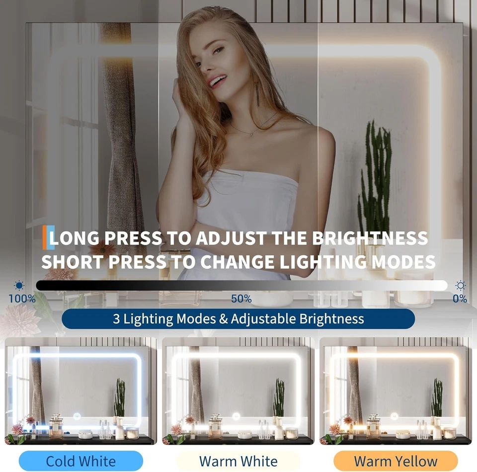 Vanity Desk with Mirror Makeup Vanity Set with LED Lights Vanity Dressing Table - Image 4 of 4