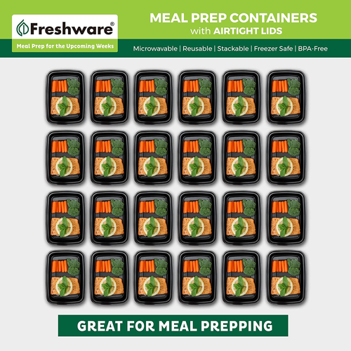 Meal Prep Containers [50 Pack] 1 Compartment Food Storage Containers with Lids,  - Picture 3 of 12