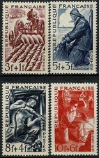 FRANCE 1949 SÉRIE MÉTIERS YT n°  823 à 826  neufs ★ / MH (B)