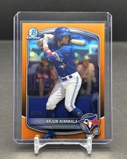 2025 BOWMAN DRAFT CHROME MLB #BDC-35 Arjun Nimmala RC True Orange Refractor /25