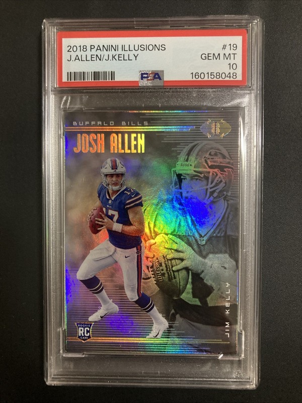 2018 Panini Illusions - Josh Allen, Jim Kelly #19 (RC) PSA 10 GEM MINT Bills
