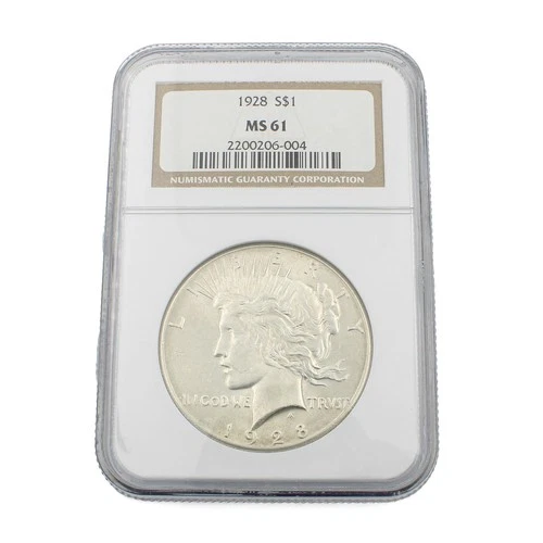 1928-P Peace Silver Dollar US $1 Coin NGC Graded MS 61 U.S. No Reserve #C804-5