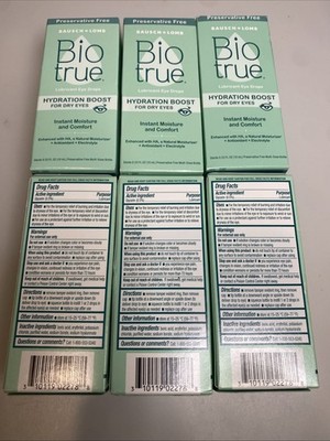 6x Biotrue Lubricant Eye Drops Hydration Boost New 0.33 oz