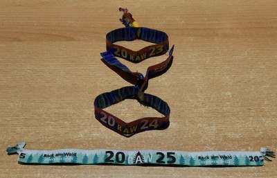 3x Wristband/ Einlassband/ Armband '' RAW, Rock Am Wald'' von 2023, 2024 und 2025