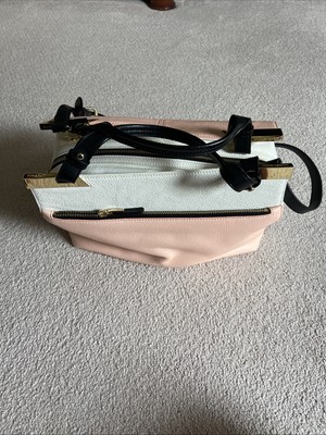 Vince Camuto Satchel Crossbody White And Peach Leather Bag Medium