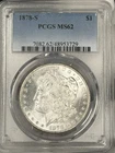 1878-S Morgan Silver Dollar $1 PCGS MS62 San Francisco 90% US Coin BETTER DATE!
