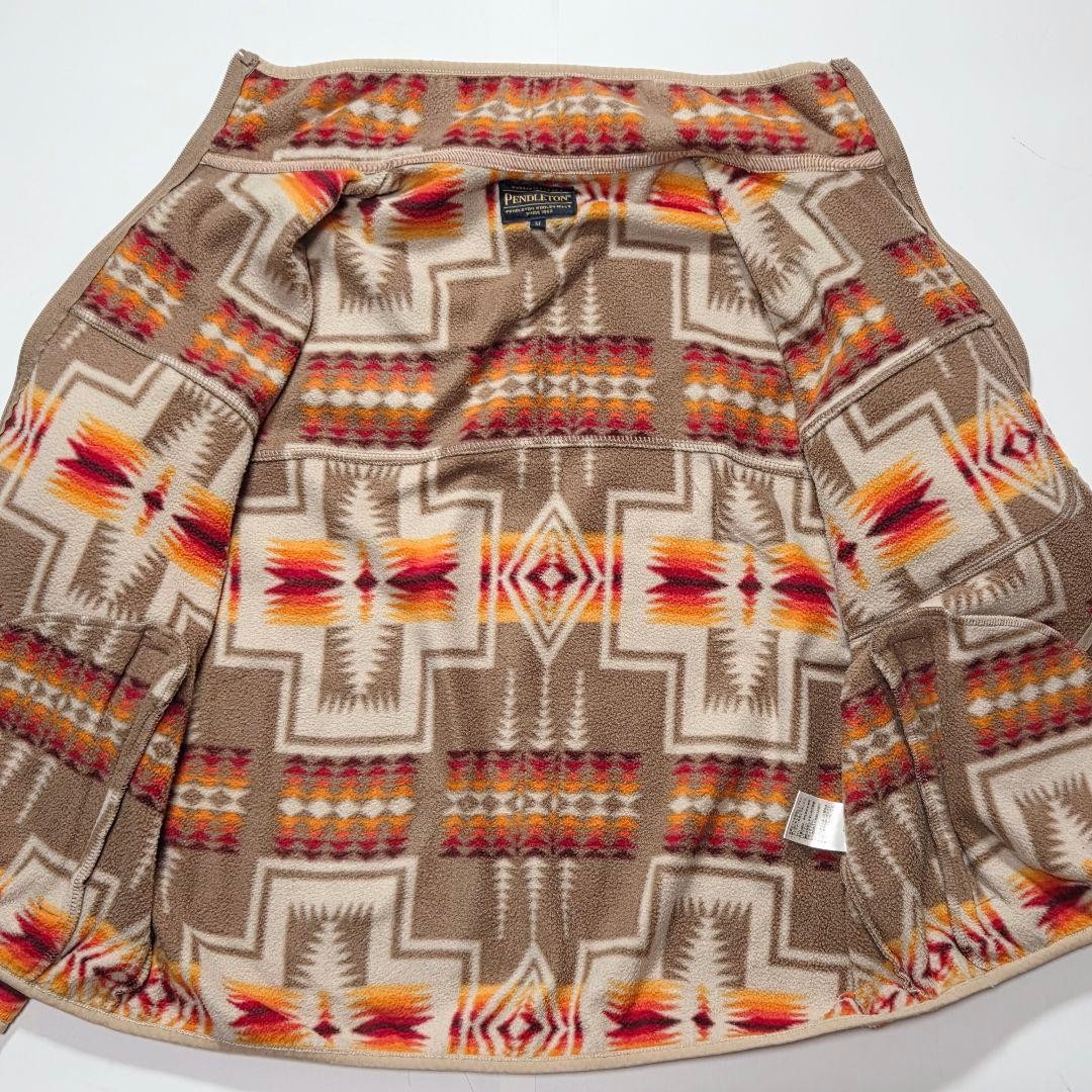 Pendleton Fleece Jacket Native Pattern M Warm Lig… - image 9
