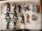 Marx  60mm Reissue Robin Hood PAINTED Figure Lot OF 12 and Target