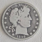 1898-O 50C-Barber Half Dollar-VG-Very Good-ORIGINAL-Lower Mintage