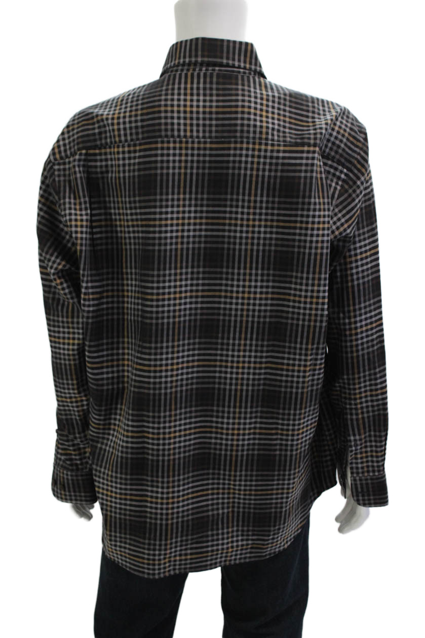 Robert Talbott Mens Button Front Collared Plaid S… - image 3