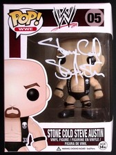 Stone Cold Steve Austin Signed WWE Funko Pop #05 Vinyl Action Figure BAS COA 5 7