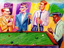 THE RAT PACK PRINT poster frank sinatra dean martin davis lawford pool table cue