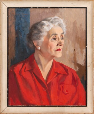 Robinson Murray, 'Mrs. Annabella Moseley', Oil on Wood Panel Portrait Painting