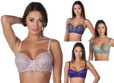 Alegro Lingerie Floral Waltz Unlined Floral Lace Nonpadded Balconette Bra 9008A