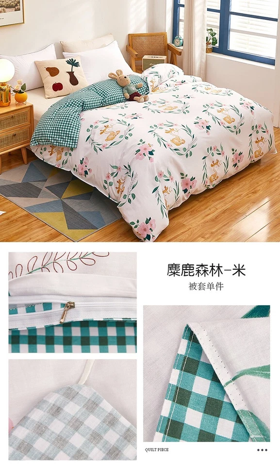 Conjunto de edredom queen king tamanho duplo algodão apenas com lençol ou capa de edredom novo - Imagem 4 de 4