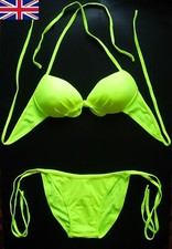 BRIGHT YELLOW BIKINI Sexy Swimming Costume PADDED Cups Women's Swimwear Swimsuit