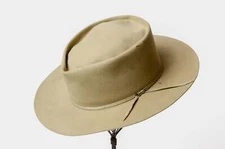 1950s Stetson Twenty Five Open Road Beige Fur Felt Ranch Worn Cowboy Hat 7