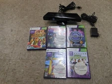 Microsoft Xbox 360 Kinect Sensor + Wall Adapt 1429 w/ 5 Kinect Games