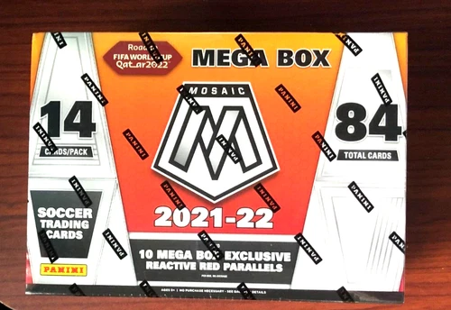 2021-22 Panini Mosaic Road to FIFA World Cup Qatar Soccer Mega Box - NEW Sealed