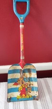 VINTAGE OHIO ART 1940s METAL SAND PAIL SHOVEL "HAPPY SANDMAN" KIDS AND DOG SWEET