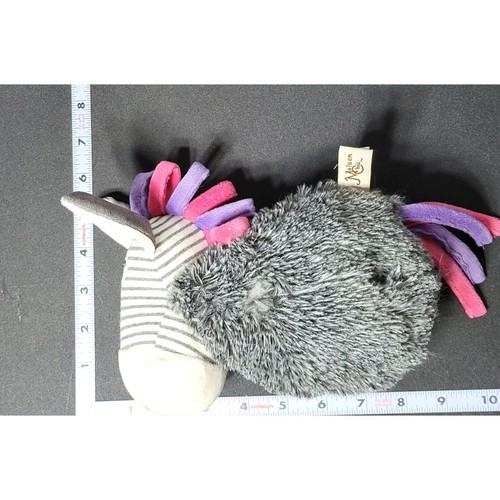 Maison Chic Zebra Plush Stuffed Animal Pink Purple Gray Striped BODY ONLY - Picture 7 of 7