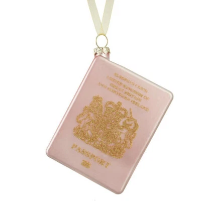 John Lewis Ostravia Passport Bauble in Pink Rare Discontinued Xmas Christmas New