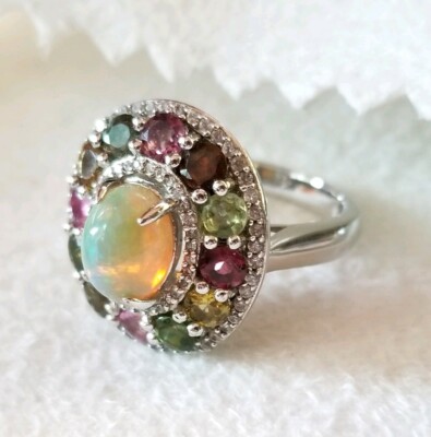 Carol Brodie Rarities Sterling silver Green Pink brown yell