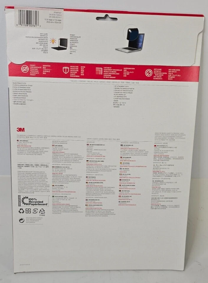 New! Sealed! 3M Black Privacy Filter PFNAP007 w/COMPLY | MacBook Pro 13 2016+ - Image 2 of 2