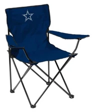 Dallas Cowboys Logo Quad Folding Chair - Portable w/ Cupholder - Licensed TEXAS