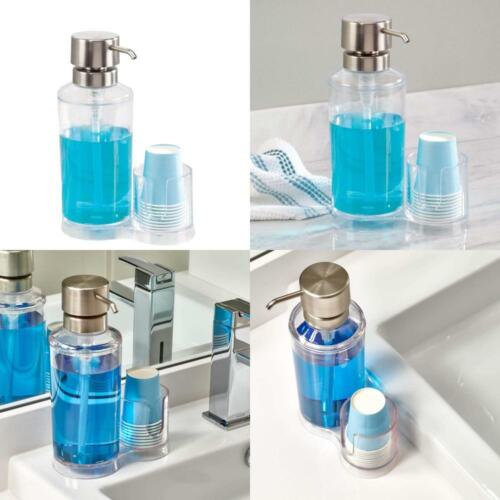 iDesign Clarity Plastic Mouthwash Pump Dispenser with  - Picture 1 of 8