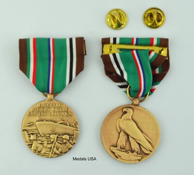 European African Middle Eastern Campaign Medal -Prong Back Easy Mount-Full Size