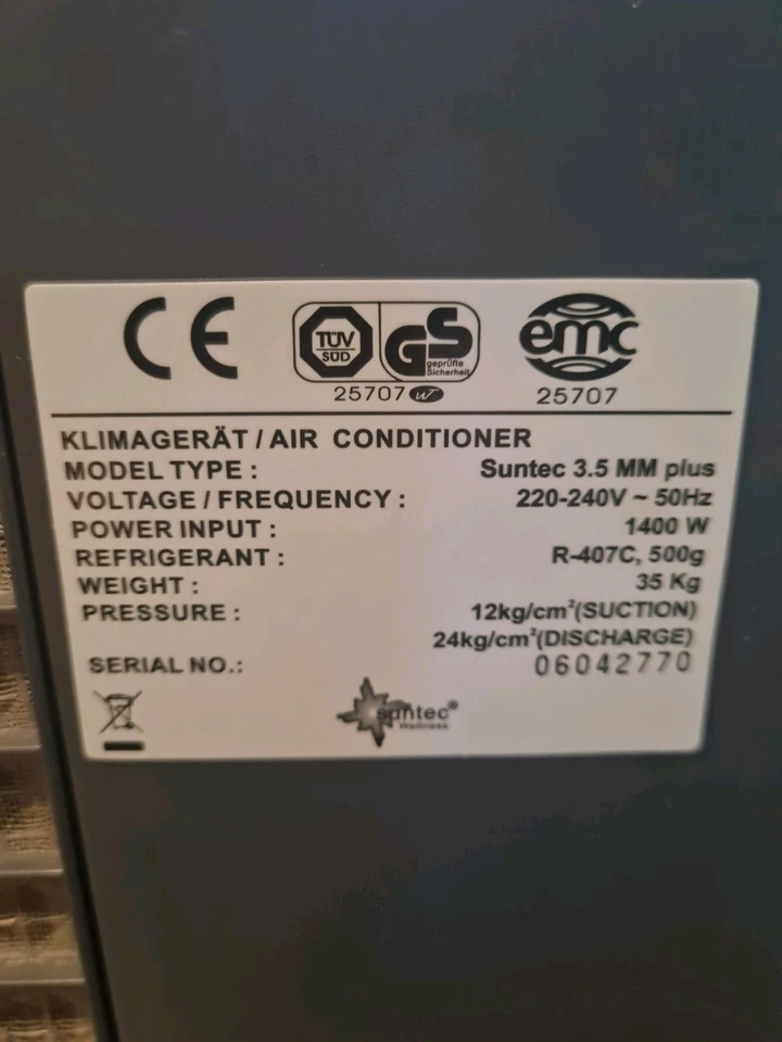 Mobiles Klimagerät SUNTEC 3,5 MM plus - Bild 4 von 4