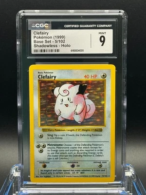 Clefairy 5/102 Base Set Shadowless Holo - 1999 Pokemon - CGC 9 MINT 💫 - Image 1 of 4