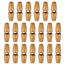 20pcs Wooden Toggle Buttons 30mm Single Hole Olive Sewing Button, Light Brown