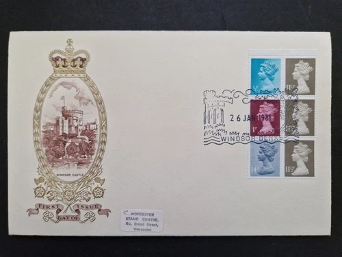GB 1981 Definitives Booklet Pane FDC First Day Cover, Windsor Berks SHS #C66263