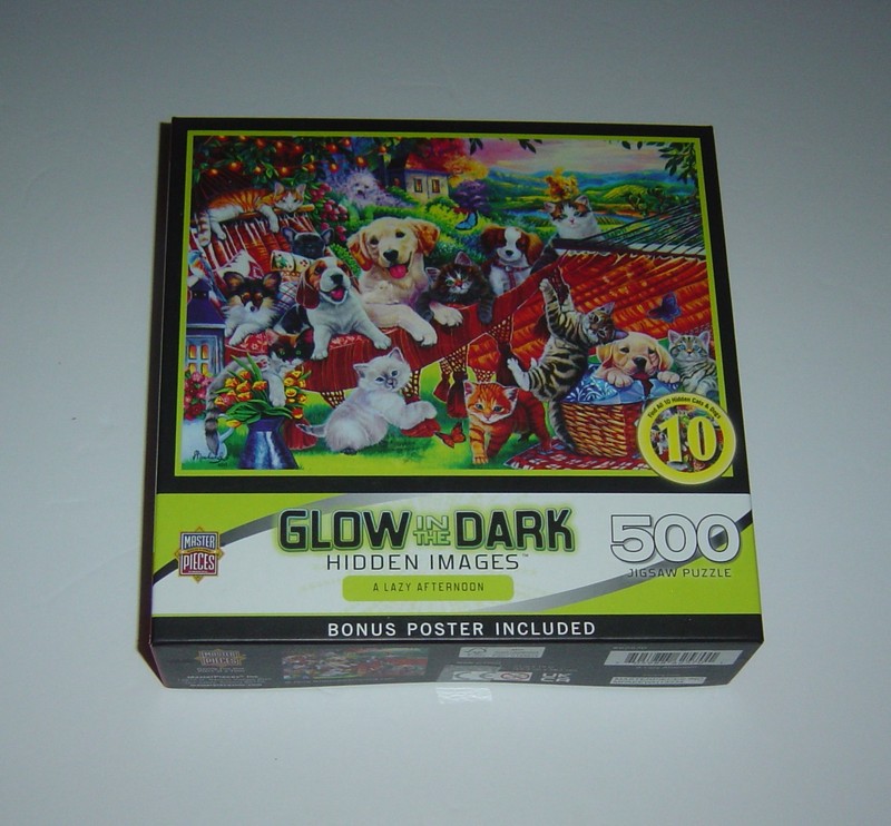 Glow in the Dark Hidden Images "Lazy Afternoon" 500 Piece Jigsaw Puzzle + Poster