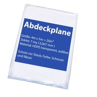 Abdeckfolie Schutzplane Malerfolie 7My Malerplane 4X5M Baufolie 1X 50M²