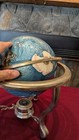 Gemstone Inlay Tabletop World Globe With Brass Frame & Compass 14" Tall  — photo 2