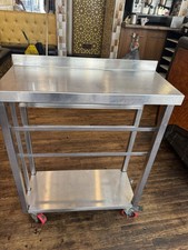 Stainless Steel Straight Commercial Work Table with Undershelf on Castors