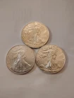 lot of 3 american silver eagles mixed dates