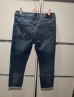 River Island Blue Denim Jeans Tapered Distressed Solid 5-Pocket size 26 short — photo 3