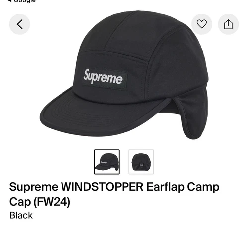 Casquette de camp Supreme WINDSTOPPER Earflap noire