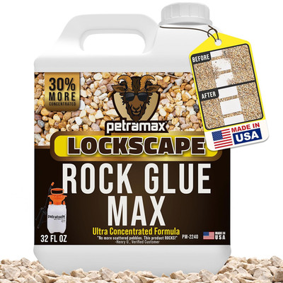 Max Rock Glue for Landscaping, 32 Ounce - Ground Coverage & Pet Safe Mulch Glue