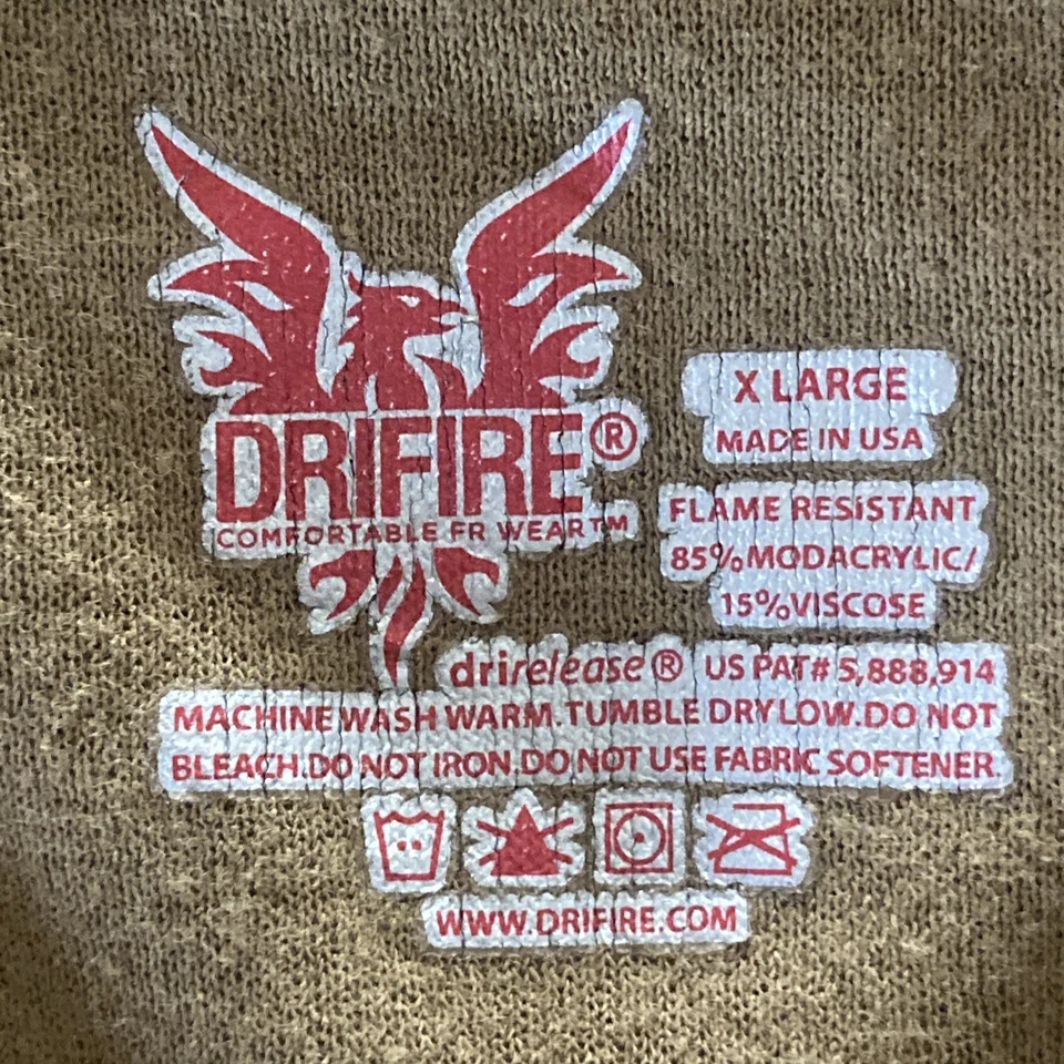 DRIFIRE Midweight Mesh Long Sleeve Fire Resistant Shirt XL DF2-240LS Coyote Brn - Image 2 of 4