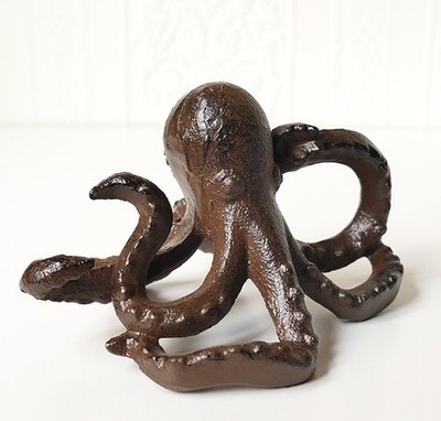Tintenfisch Octopus Krake Figur Gusseisen Gartenfigur Gartendeko Teichfigur
