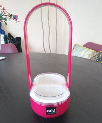 ZAK! Designs 2 Flaschen Gewürz oder Caddy Cerise und weiß langer Griff Deckel